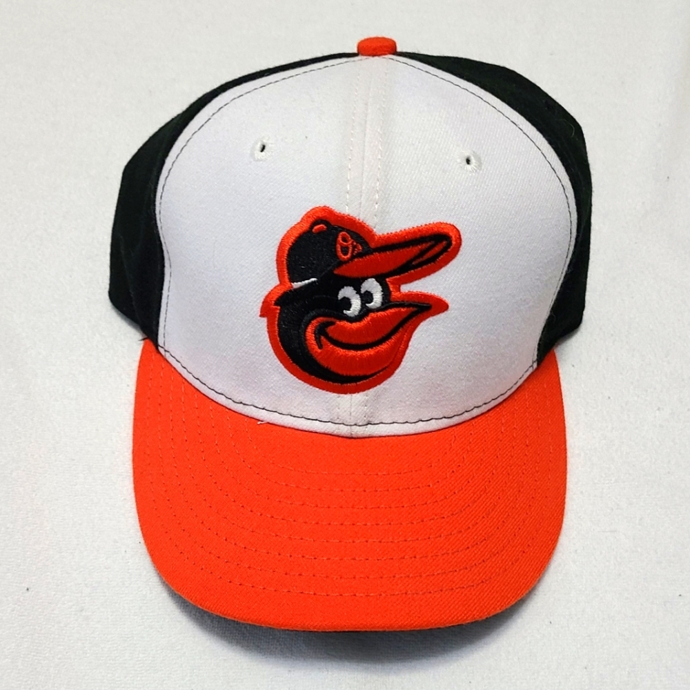 Men's Baltimore Orioles New Era White/Orange Home Authentic Collect - Size 7 1/8